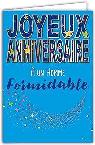 Carte Joyeux Anniversaire Un Homme Formidable Bleu Toil Avec