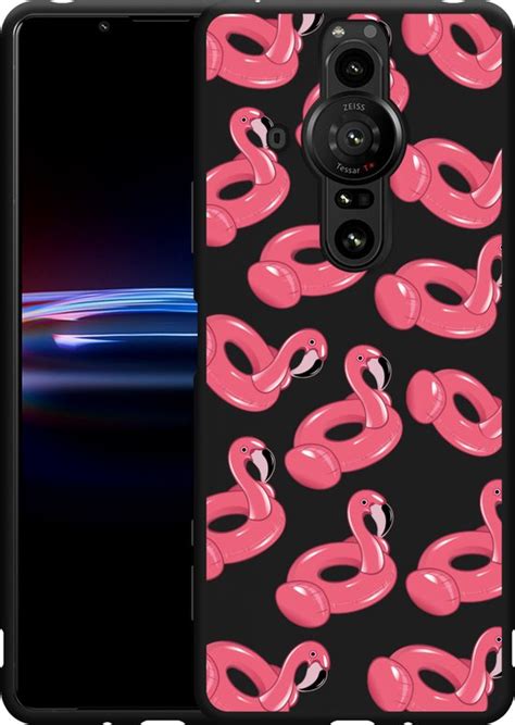 Sony Xperia Pro I Hoesje Zwart Inflatable Flamingos Designed By Cazy Bol