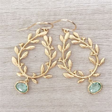 LAUREL Laurel Wreath Earrings Gold Gold Leaf Earrings Etsy