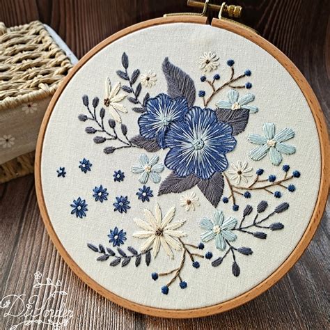 Diy D Butant Kit De Broderie Mod Le Floral Moderne De Fleur Etsy