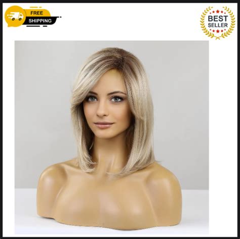 Haircube Blonde Wigs For Women Bob Shoulder Length Layered Synthetic