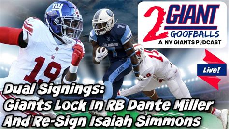 Dual Signings Giants Lock In Rb Dante Miller And Re Sign Isaiah Simmons Youtube