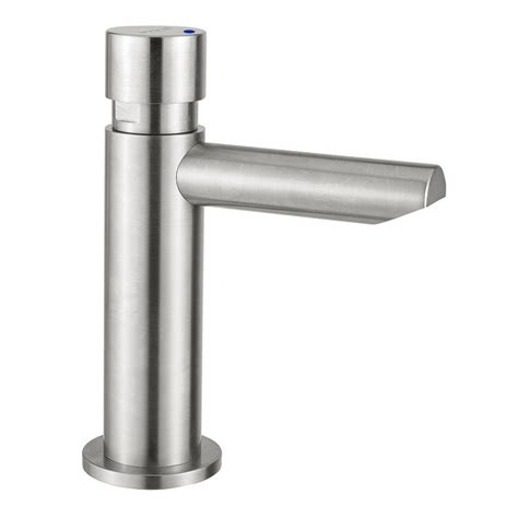 Rubinetto Temporizzato Lavabo Serie Inox Con Comando A Pulsante Idral