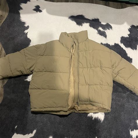 Tan Puffer Jacket Perfect For The Fall Or Winter Depop