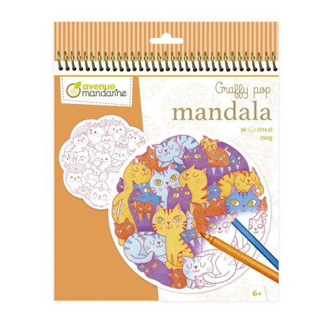 Graffy Mandala Carnet De Coloriage Chats Avenue Mandarine Cultura