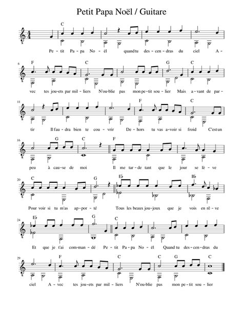 Petit Papa Noel - guitare solo Sheet music for Guitar (Solo) | Musescore.com