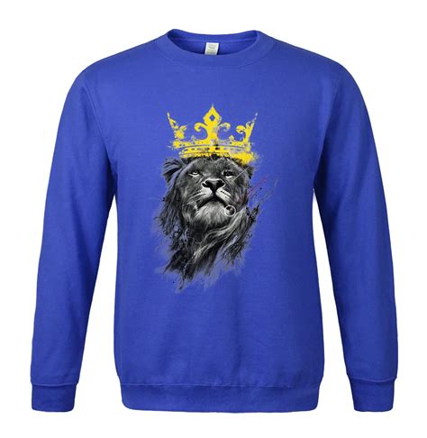 2019 Sweatshirt Hoodies Men's Sportswear King Of Lion Printed Hip Hop ...