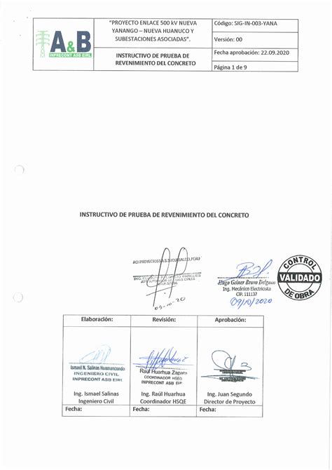 SIG IN 003 YANA Instructivo De Prueba De Revenimiento Del Concreto