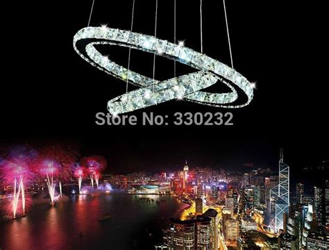 Modern Lamp Outer Ring 50cm Lnner Ring 30cm LED Double Round Crystal