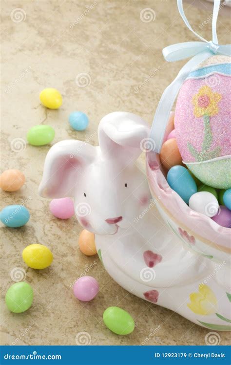 Easter Bunny with Candy Eggs Stock Image - Image of copy, festive: 12923179