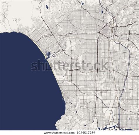 Vector Map City Los Angeles Usa Stock Vector (Royalty Free) 1024517989 ...