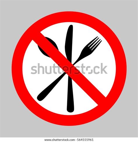 No Cutlery Sign Illustration Forbidden Sign Vector De Stock Libre De Regalías 564555961