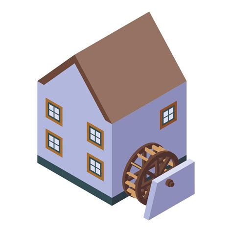 House Water Mill Icon Isometric Style 15550700 Vector Art At Vecteezy