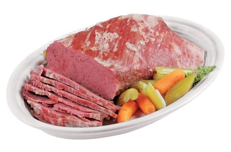 Sliced Flat Cut Corned Beef Brisket With Vegetables Prepared Food Photos Inc