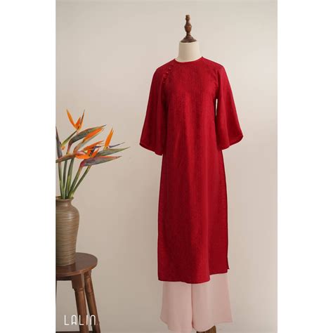 SẴN HÀNG Áo dài Gấm Niên Hoa cổ tròn thiết kế dáng suông tay lỡ chất liệu gấm tơ siêu hot