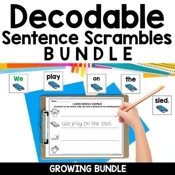 Decodable Sentence Scramble Bundle Science Of Reading By Thatkindermama