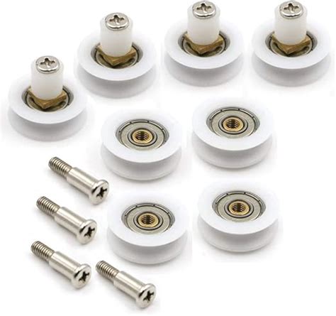 Yuanqian Set Of 8 Dia 225mm Shower Door Wheels Rollers Runners White 225mm X 8mm Ch V 22