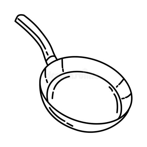 Frying Pan Icon Doodle Hand Drawn Or Outline Icon Style Stock