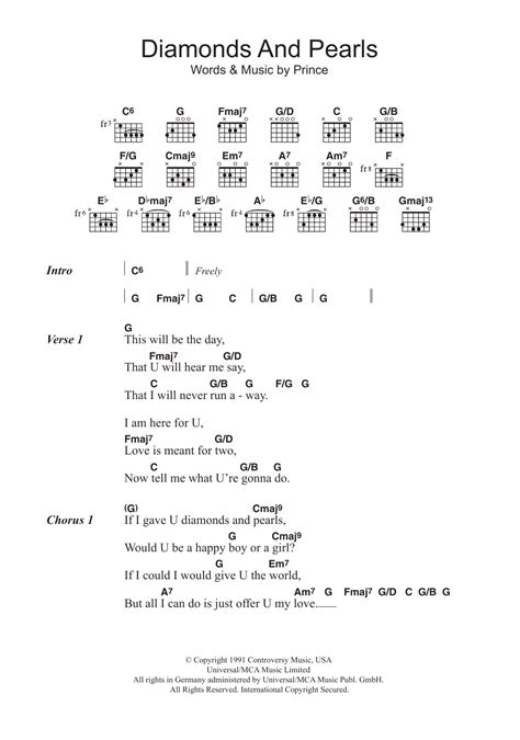 Diamonds And Pearls by Prince - Guitar Chords/Lyrics - Guitar Instructor