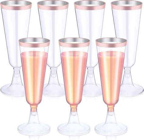 Amazon Thenshop 50 Pack Rose Gold Plastic Champagne Flutes 5 5 Oz