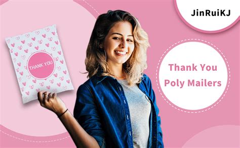 Amazon JinRuiKJ Pink Heart Printed Poly Mailer 10x13 25 Pack