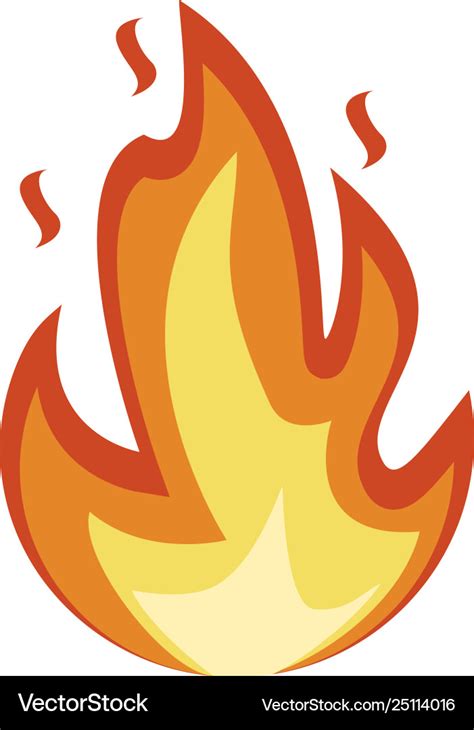 Fire Emoji Icon Flame Fire Sign Fire Isolated On Vector Image