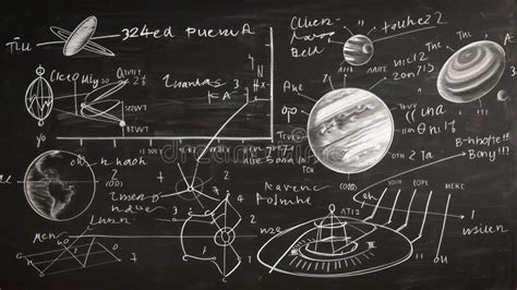 A Chalkboard With Handwritten Math Equations And Diagrams Stock Illustration Illustration Of