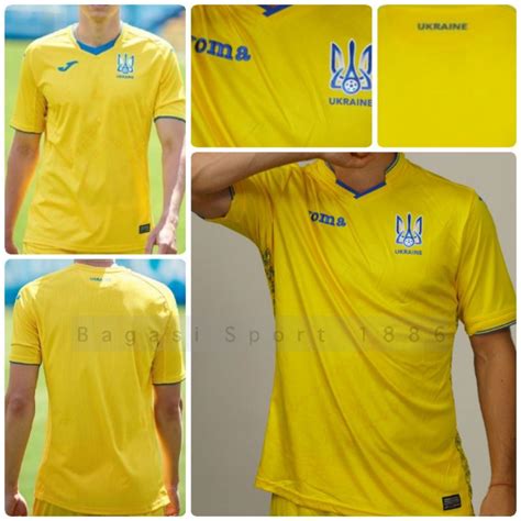 Jual Jersey Baju Bola Ukraina Home Kit Kandang Piala Eropa 2020 2021