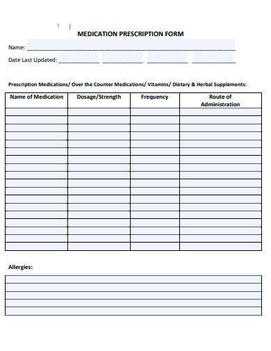 Free 30 Prescription Form Samples In Pdf Ms Word