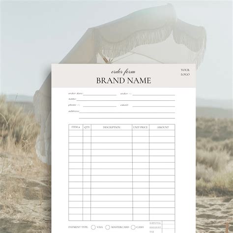 Wholesale Order Form, Order Sheet Template, Small Business Essentials ... 