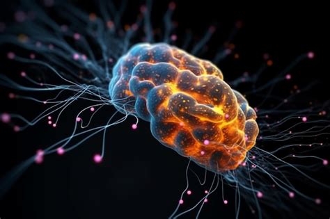 Человеческий мозг с нейронами и нервной системой 3d иллюстрация ...
