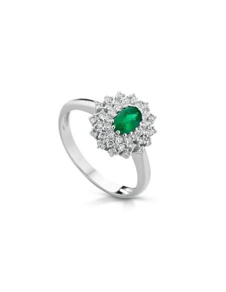 Anello Donna PG Gioielli Collezione Imperial Con Diamanti E Smeraldo