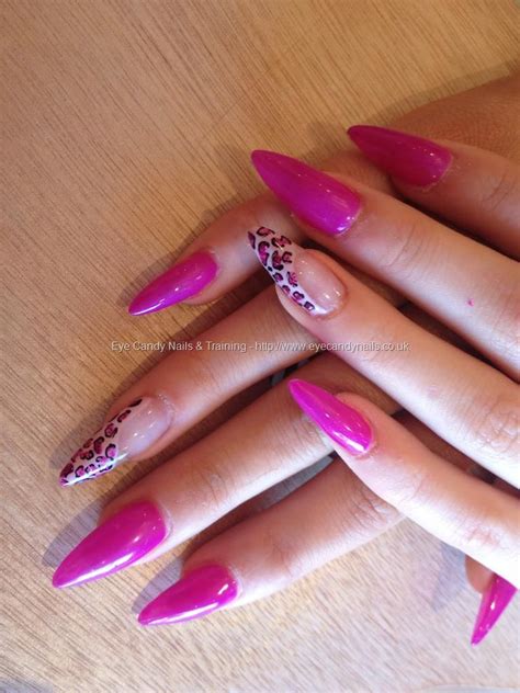 Eye Candy Nails And Training Stiletto Nails With Pink Purple Gel Polish