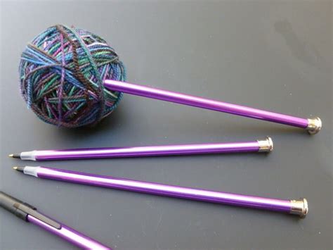 Refillable Knitting Needle Ballpoint Pen Etsy