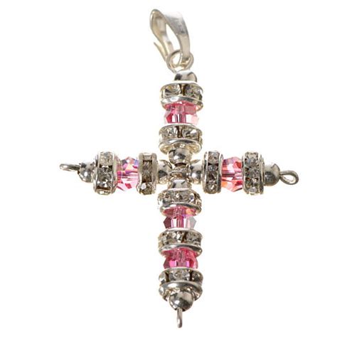 Croix Pendentif Strass Rose Vente En Ligne Sur Holyart