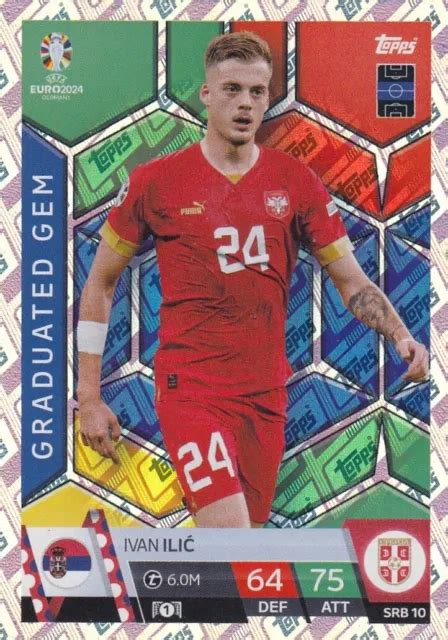 Topps Match Attax Trading Card Calcio Euro Srb Ivan Ilic