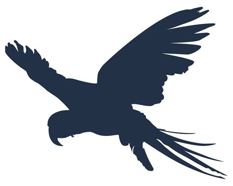 Flying Macaw Bird Silhouette For Logo Pictogram Art Illustration