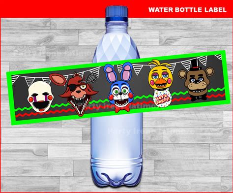 Five Nights At Freddys Water Bottle Labels Instant Etsy