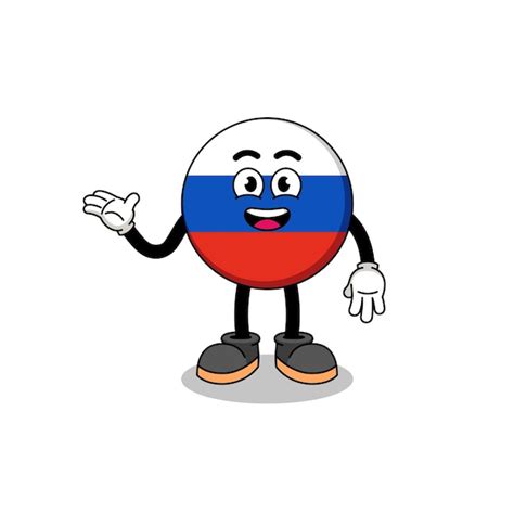 Premium Vector | Russia flag cartoon with welcome pose character design