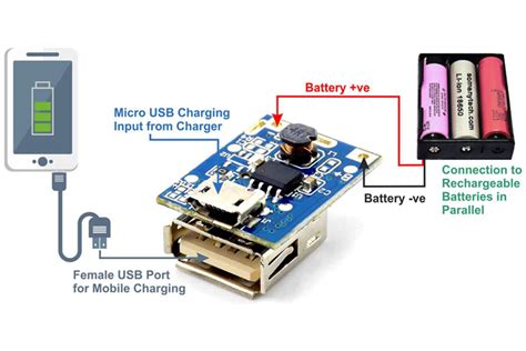 Power Bank Module T C V Step Up Power Module Lithium Battery