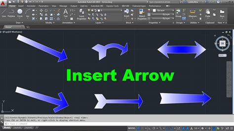 AutoCAD Insert Arrow Symbol | Curved Arrow | 6 Types of Arrows - YouTube