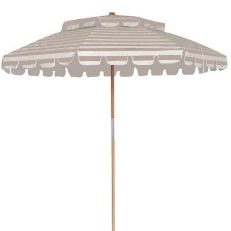 Parasol D Ext Rieur Double Pont Rayures Beiges Dg