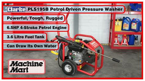 Clarke PLS195B 6 5HP Heavy Duty Petrol Driven Pressure Washer YouTube