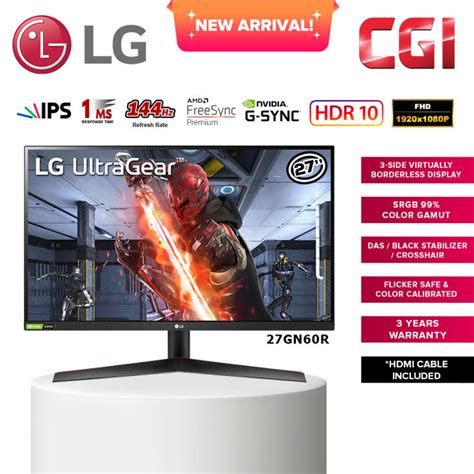 Lg 27gn60r 27” Ultragear™ 144hz Full Hd Ips 1ms Gtg Gaming Monitor