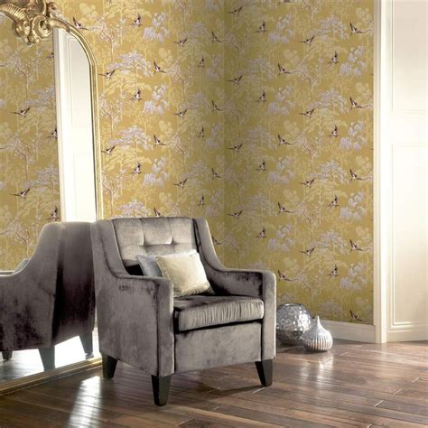 Arthouse Japanese Garden Wallpaper Ochre