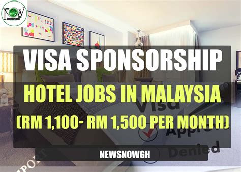 Visa Sponsorship Hotel Jobs In Malaysia RM 1 100 RM 1 500 Per Month