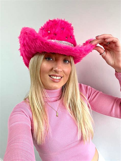 Hot Pink Fur Cowboy Hat Hot Pink Cowgirl Hat Rodeo Queen Etsy