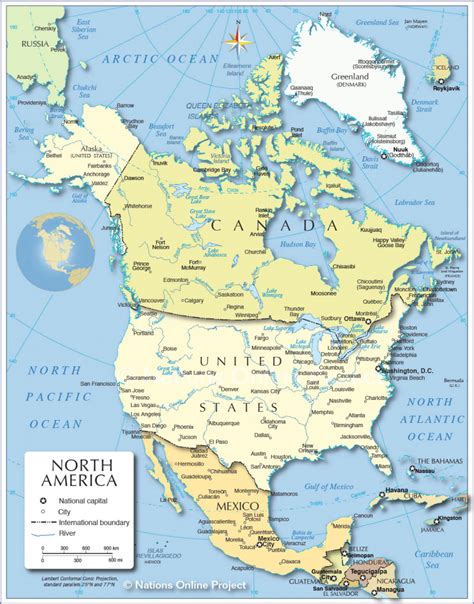 North America Map With States And Capitals - Printable Map