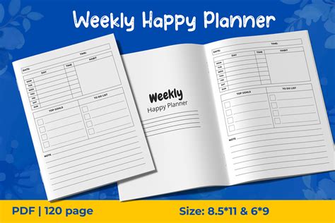 Weekly Happy Planner Kdp Interior Graphic By Pixscale Creative Fabrica