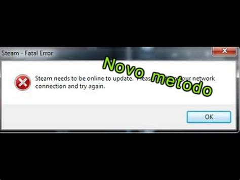 Erro Steam Precisa Estar Online Para Atualizar Youtube